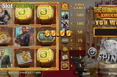 Οθόνη6. The Bank Heist Scratchcard Κουλοχέρης