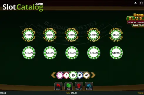 Οθόνη2. Dragon Blackjack Guaranteed Multiplier Multihand Κουλοχέρης