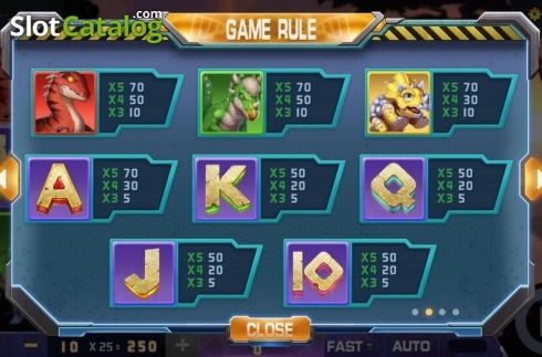 Οθόνη9. Dinosaur World Κουλοχέρης
