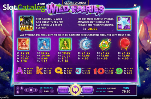 Οθόνη7. Wild Fairies (Eurasian Gaming) Κουλοχέρης