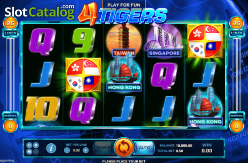 Οθόνη2. Four Tigers Κουλοχέρης