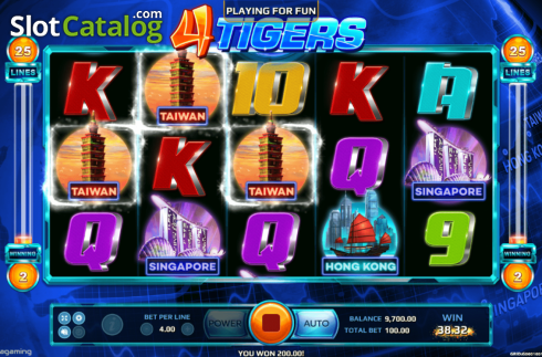 Οθόνη3. Four Tigers Κουλοχέρης