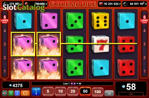 Οθόνη3. Extreme Dice Κουλοχέρης 