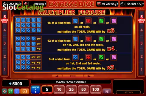Οθόνη5. Extreme Dice Κουλοχέρης 