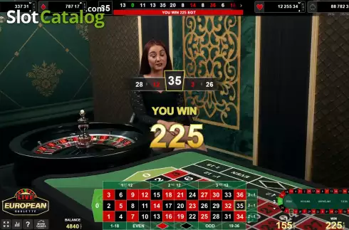 Οθόνη5. Live European Roulette (Amusnet) Κουλοχέρης