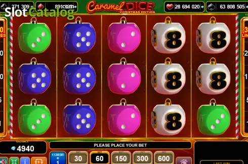 Οθόνη2. Caramel Dice Christmas Edition Κουλοχέρης