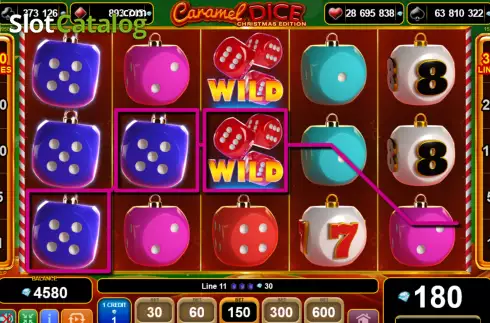 Οθόνη3. Caramel Dice Christmas Edition Κουλοχέρης