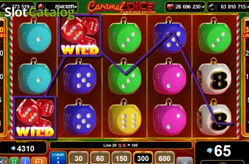 Οθόνη4. Caramel Dice Christmas Edition Κουλοχέρης