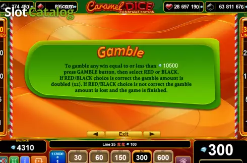 Οθόνη5. Caramel Dice Christmas Edition Κουλοχέρης