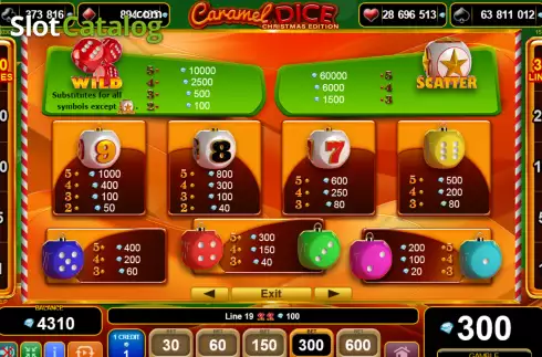 Οθόνη8. Caramel Dice Christmas Edition Κουλοχέρης