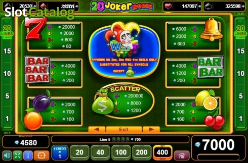 Οθόνη4. 20 Joker Reels Κουλοχέρης