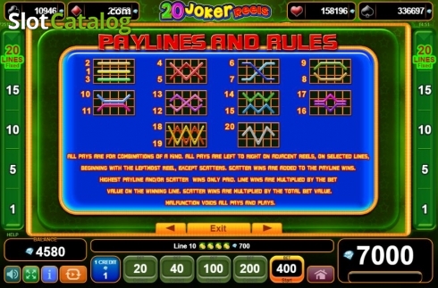 Οθόνη7. 20 Joker Reels Κουλοχέρης