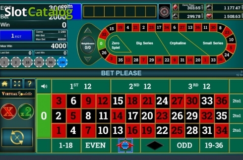 Οθόνη3. Virtual Roulette (Amusnet) Κουλοχέρης