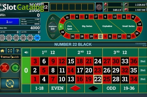 Οθόνη5. Virtual Roulette (Amusnet) Κουλοχέρης
