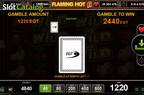 Οθόνη5. Flaming Hot 6 reels Κουλοχέρης