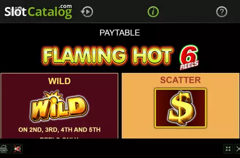 Οθόνη6. Flaming Hot 6 reels Κουλοχέρης