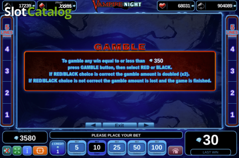 Οθόνη9. Vampire Night (Amusnet) Κουλοχέρης