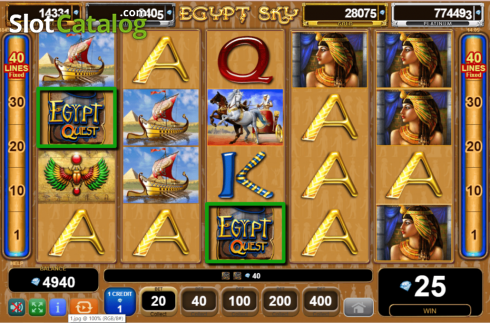 Οθόνη3. Egypt Sky Egypt Quest Κουλοχέρης