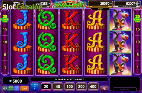 Οθόνη2. Circus Brilliant Egypt Quest Κουλοχέρης