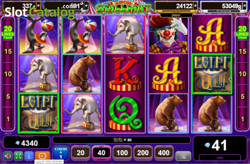 Οθόνη3. Circus Brilliant Egypt Quest Κουλοχέρης