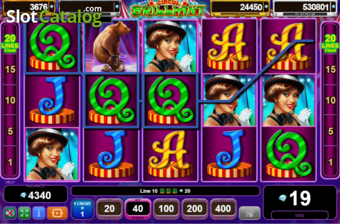 Οθόνη4. Circus Brilliant Egypt Quest Κουλοχέρης