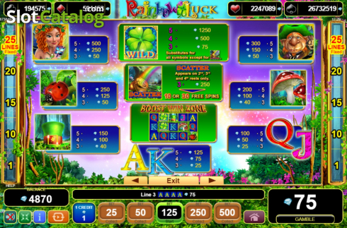 Οθόνη8. Rainbow Luck Κουλοχέρης 