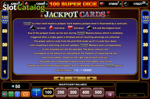 Οθόνη9. 100 Super Dice Κουλοχέρης