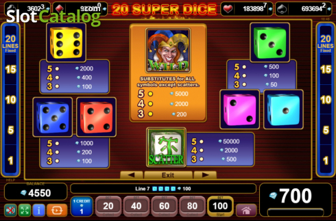 Οθόνη7. 20 Super Dice Κουλοχέρης