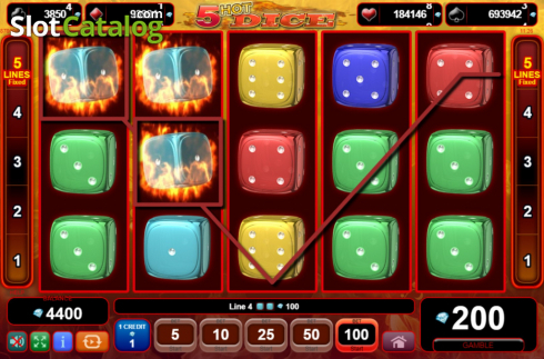 Οθόνη3. 5 Hot Dice Κουλοχέρης