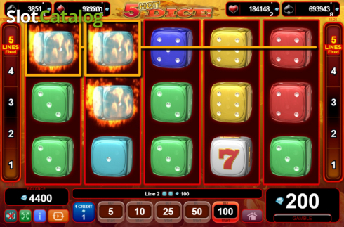 Οθόνη5. 5 Hot Dice Κουλοχέρης