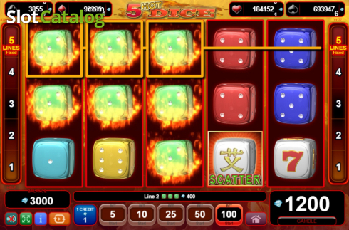Οθόνη6. 5 Hot Dice Κουλοχέρης