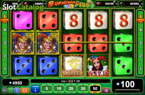 Οθόνη3. Burning Dice (Amusnet) Κουλοχέρης