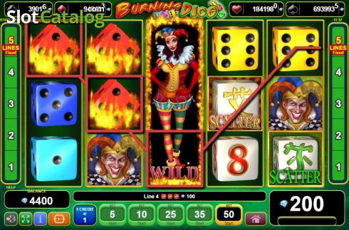 Οθόνη4. Burning Dice (Amusnet) Κουλοχέρης
