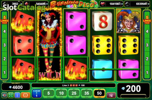 Οθόνη5. Burning Dice (Amusnet) Κουλοχέρης