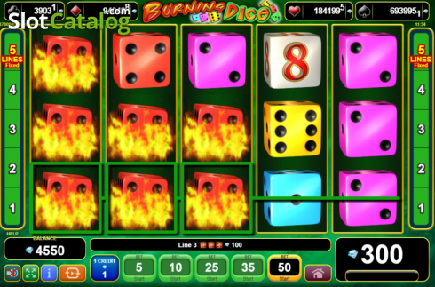 Οθόνη6. Burning Dice (Amusnet) Κουλοχέρης