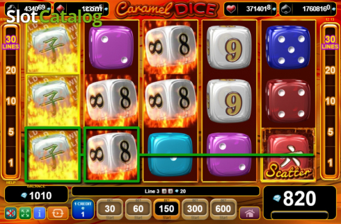 Οθόνη6. Caramel Dice Κουλοχέρης