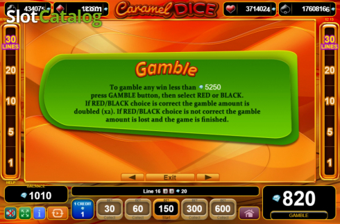 Οθόνη8. Caramel Dice Κουλοχέρης