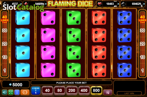 Οθόνη2. Flaming Dice Κουλοχέρης