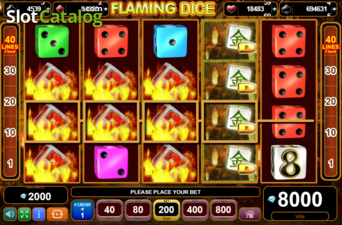 Οθόνη3. Flaming Dice Κουλοχέρης
