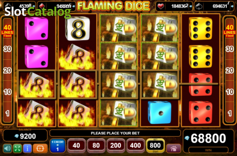 Οθόνη5. Flaming Dice Κουλοχέρης