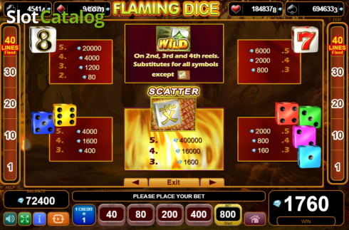 Οθόνη7. Flaming Dice Κουλοχέρης