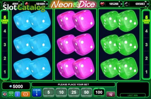 Οθόνη2. Neon Dice (Amusnet) Κουλοχέρης