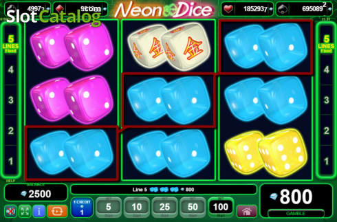 Οθόνη4. Neon Dice (Amusnet) Κουλοχέρης