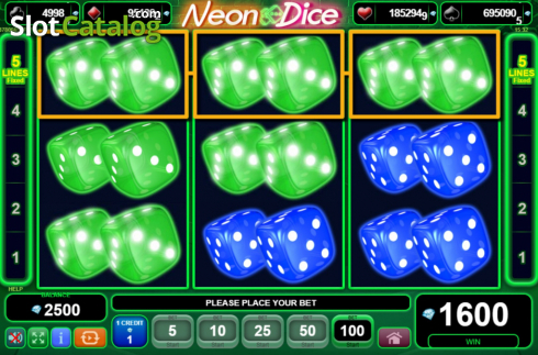 Οθόνη5. Neon Dice (Amusnet) Κουλοχέρης
