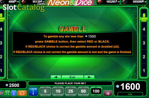 Οθόνη7. Neon Dice (Amusnet) Κουλοχέρης
