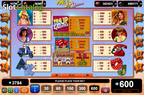 Οθόνη9. Pin Up Queens (Amusnet) Κουλοχέρης