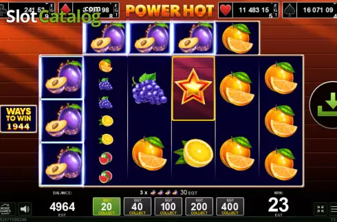 Οθόνη4. Power Hot Megawins Κουλοχέρης 