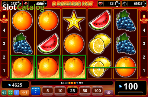 Οθόνη7. 5 Dazzling Hot (Amusnet) Κουλοχέρης 