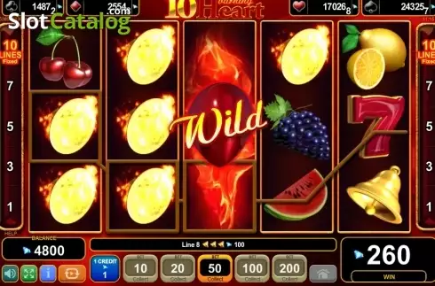 Οθόνη3. 10 Burning Heart (Amusnet) Κουλοχέρης