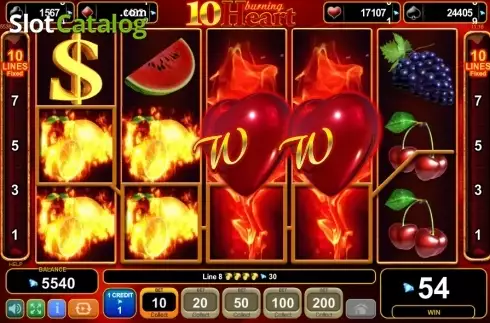 Οθόνη4. 10 Burning Heart (Amusnet) Κουλοχέρης
